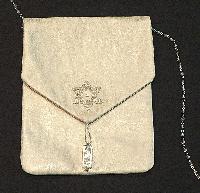 Silk-lined Leather Start of David Purse with Crystal Beaded Chain