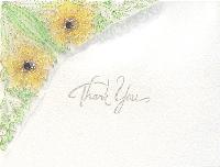 Embroidered  and Hand Painted Thank You Note #2